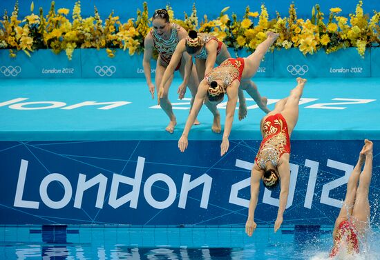 2012 Olympics. Synchronized swimming. Teams technical routine