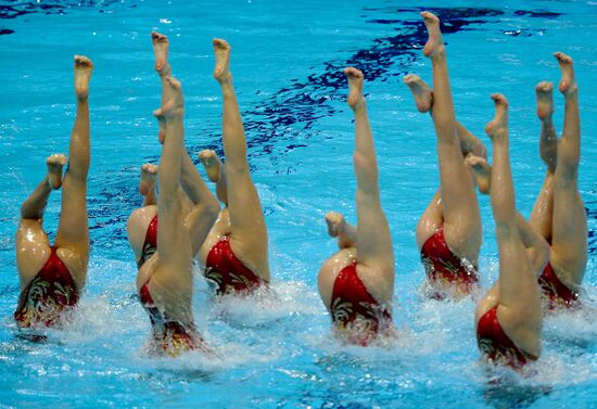 2012 Olympics. Synchronized swimming. Teams technical routine