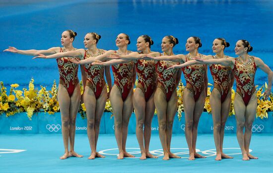 2012 Olympics. Synchronized swimming. Teams technical routine