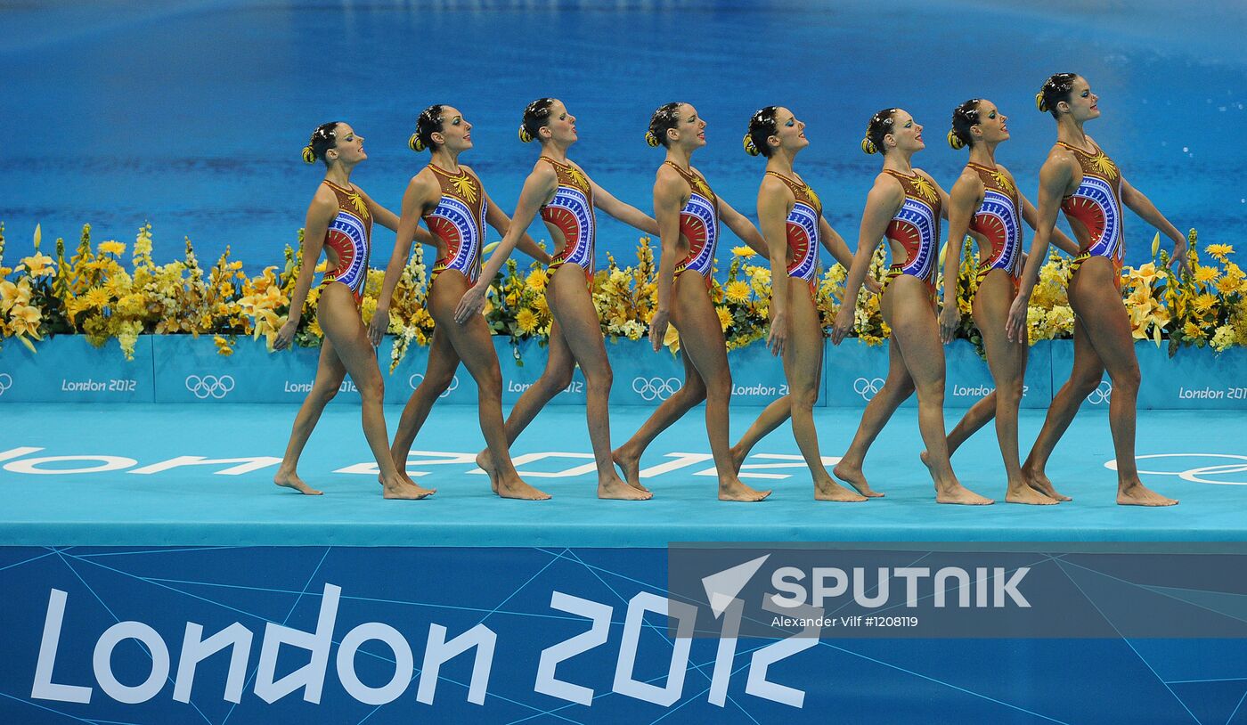 2012 Olympics. Synchronized swimming. Teams. Technical routine