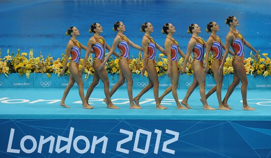 2012 Olympics. Synchronized swimming. Teams. Technical routine