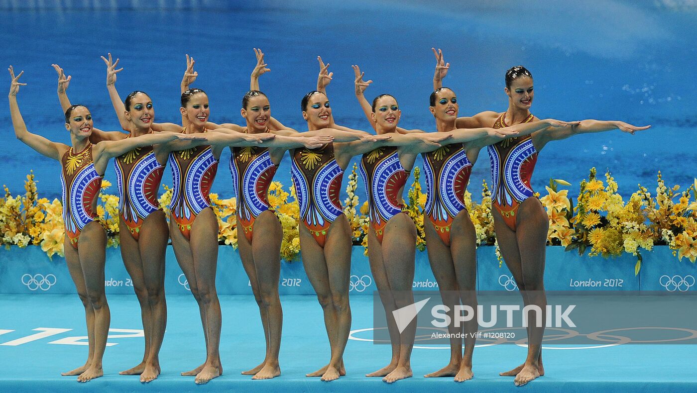 2012 Olympics. Synchronized swimming. Teams. Technical routine