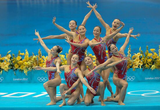 2012 Olympics. Synchronized swimming. Teams technical routine