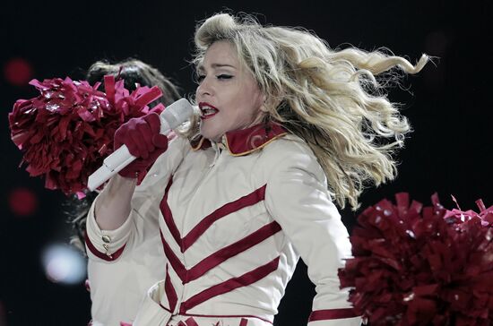 Pop singer Madonna performs in St. Petersburg
