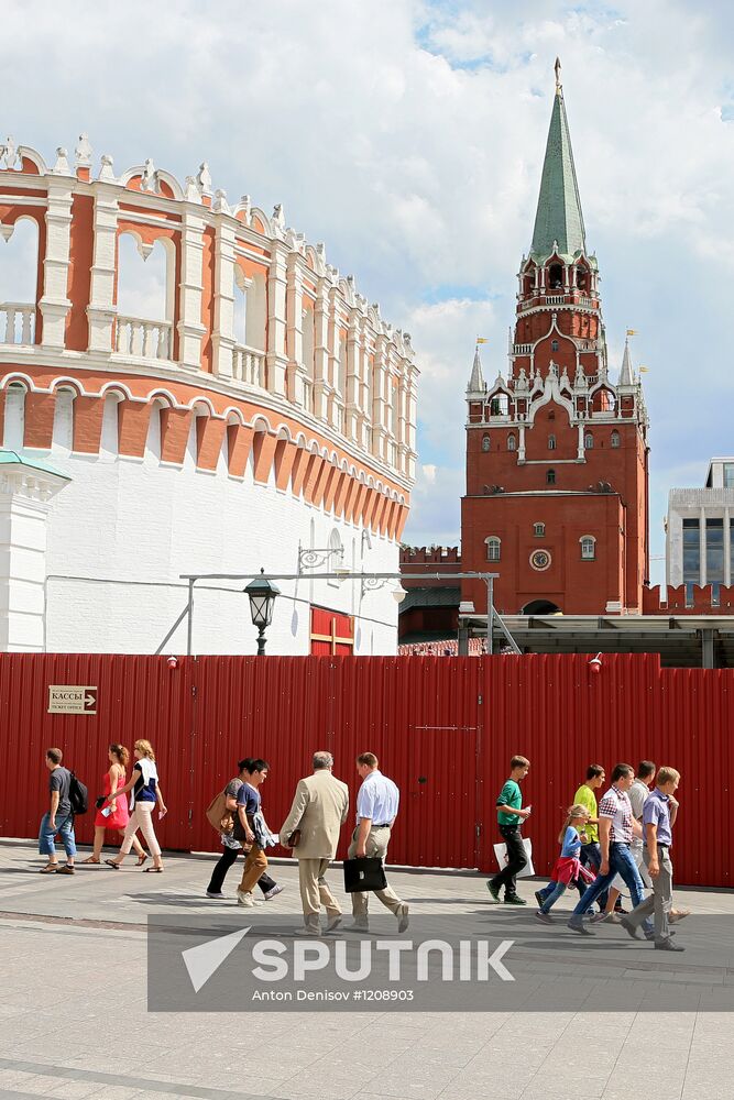 Reconstruction of checkpoint to Kremlin through Kutafya Tower