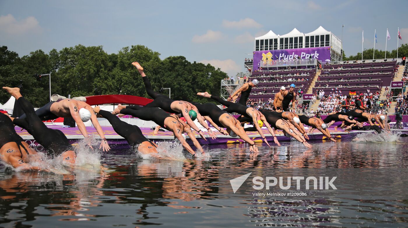 2012 Olympics. Men's 10-kilometer open-water swimming