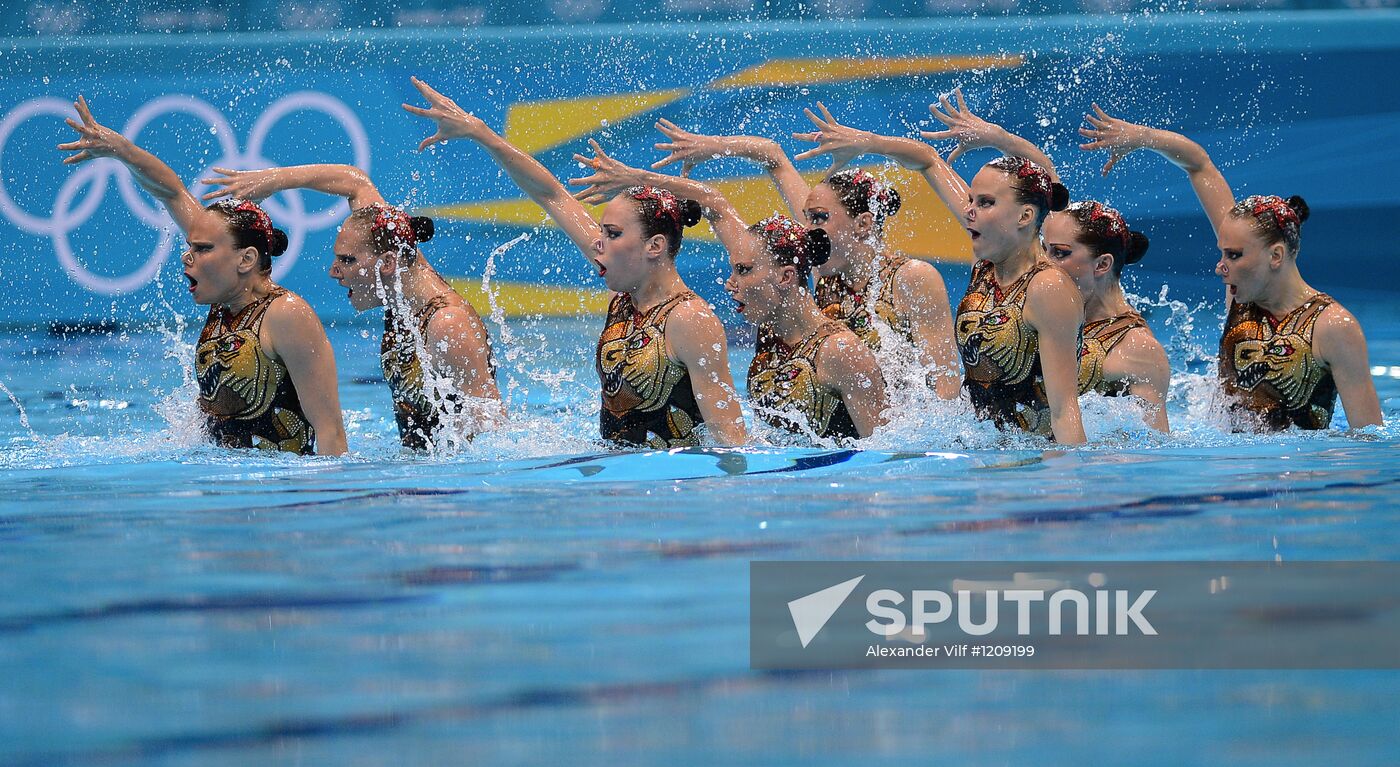 2012 Olympics. Synchronized Swimming. Team Events. Finals