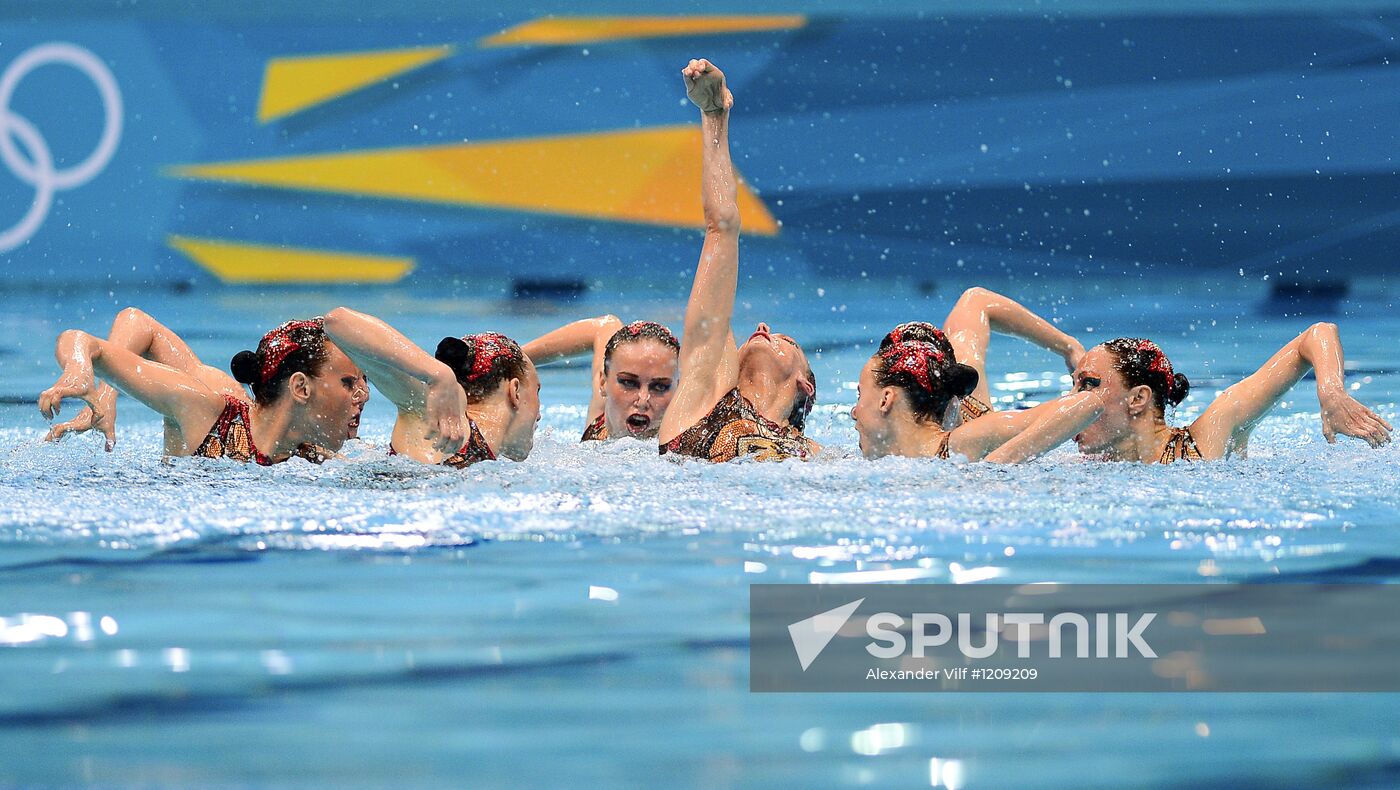 2012 Olympics. Synchronized Swimming. Team Events. Finals