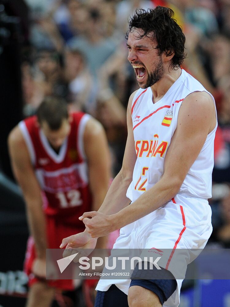 2012 Olympics. Men's Basketball. Spain vs. Russia