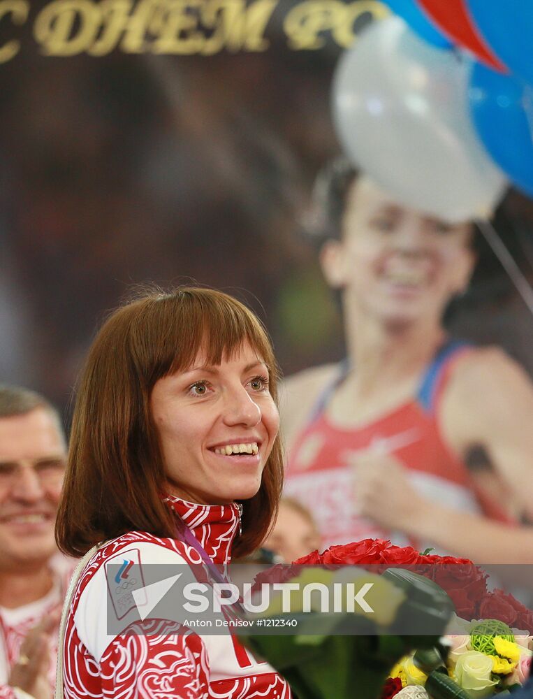 Russian national team arrives home from Olympic Games in London