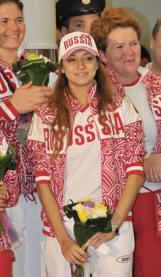 Russian national team arrives home from Olympic Games in London