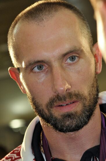 Russian national team arrives home from Olympic Games in London