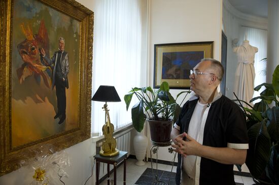 Fashion designer Vyacheslav Zaytsev in his house