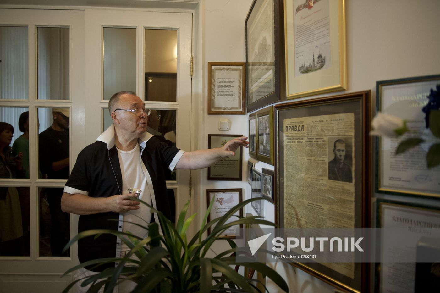 Fashion designer Vyacheslav Zaytsev in his house