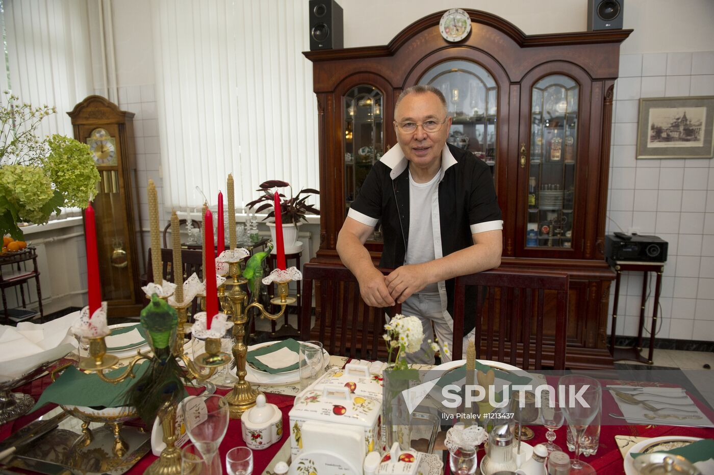 Fashion designer Vyacheslav Zaitsev in his home