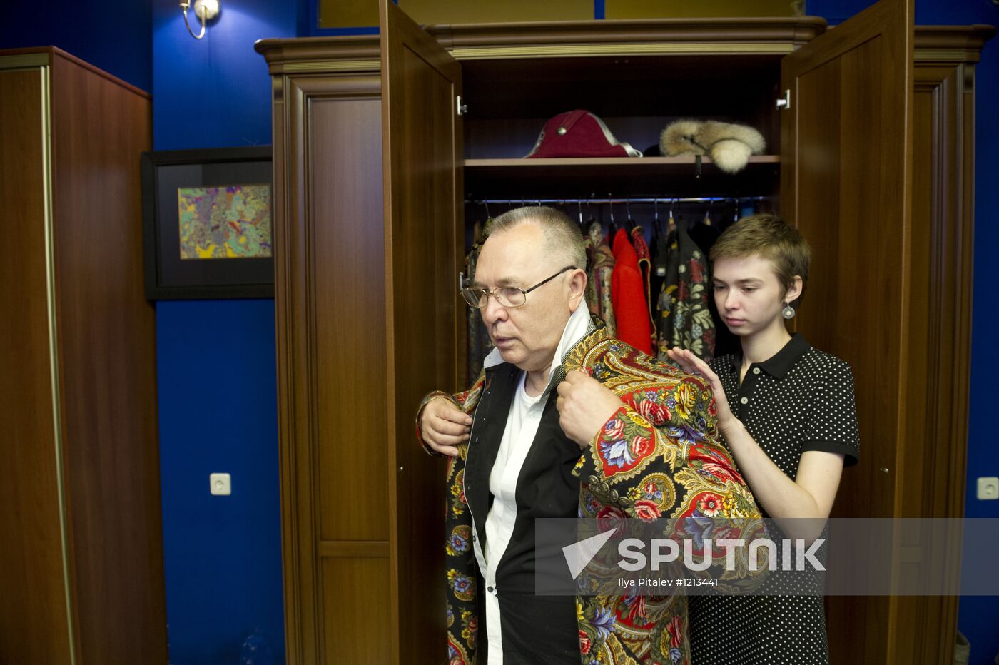 Fashion designer Vyacheslav Zaitsev in his home