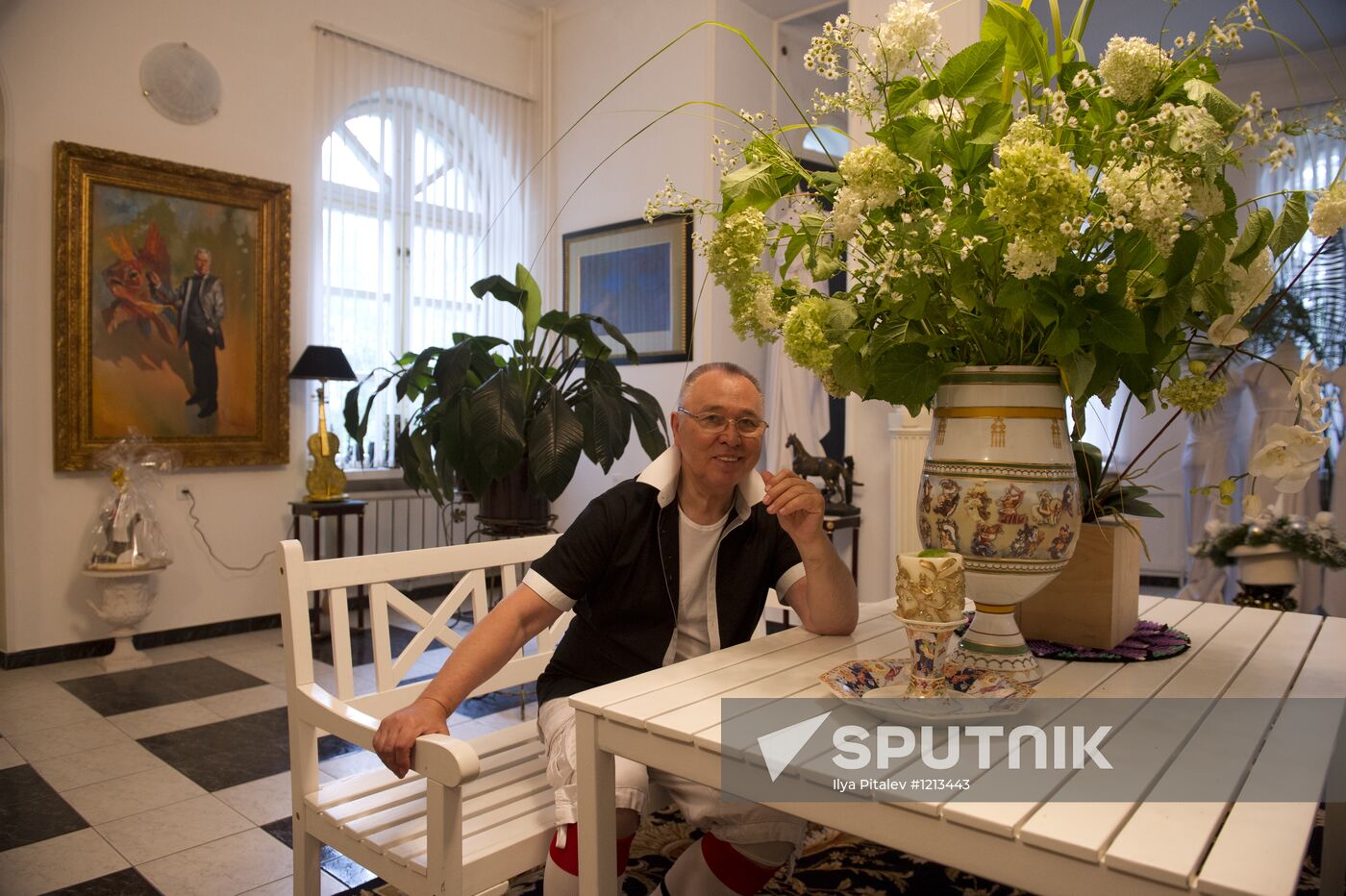 Fashion designer Vyacheslav Zaitsev in his home