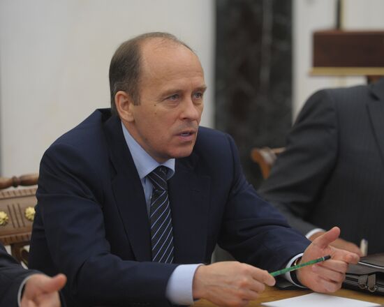 Alexander Bortnikov at meeting of Federal Security Council