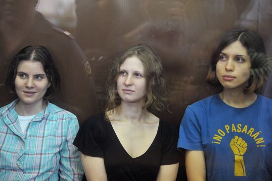 Announcement of verdict against Pussy Riot punk band