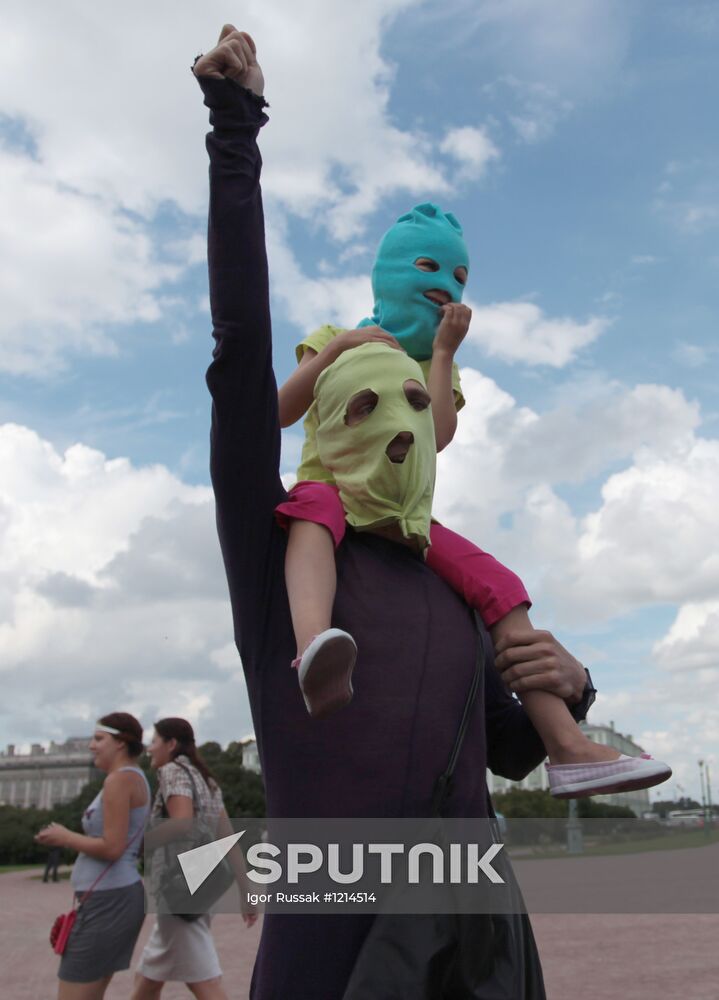 Rally in support of punk group Pussy Riot in St. Petersburg