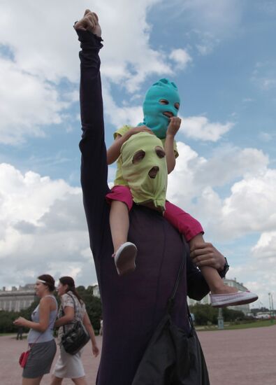 Rally in support of punk group Pussy Riot in St. Petersburg