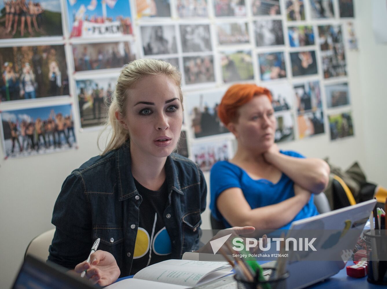 Femen group gives interview at RIA Novosti