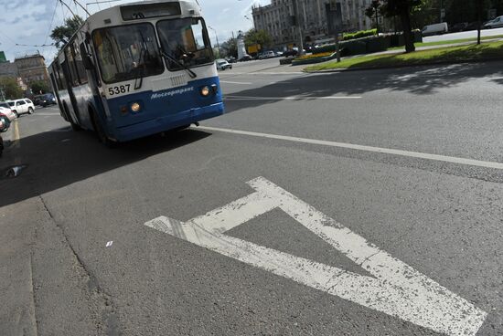 Dedicated pubic transport lanes in Moscow