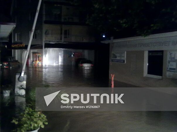 Flooding in Novomikhailovsky settlement outside Tuapse