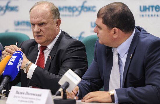 News conference of CPRF leader Gennady Zyuganov