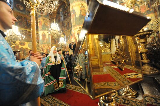 Patriarch conducts divine liturgy on Assumption of the Virgin