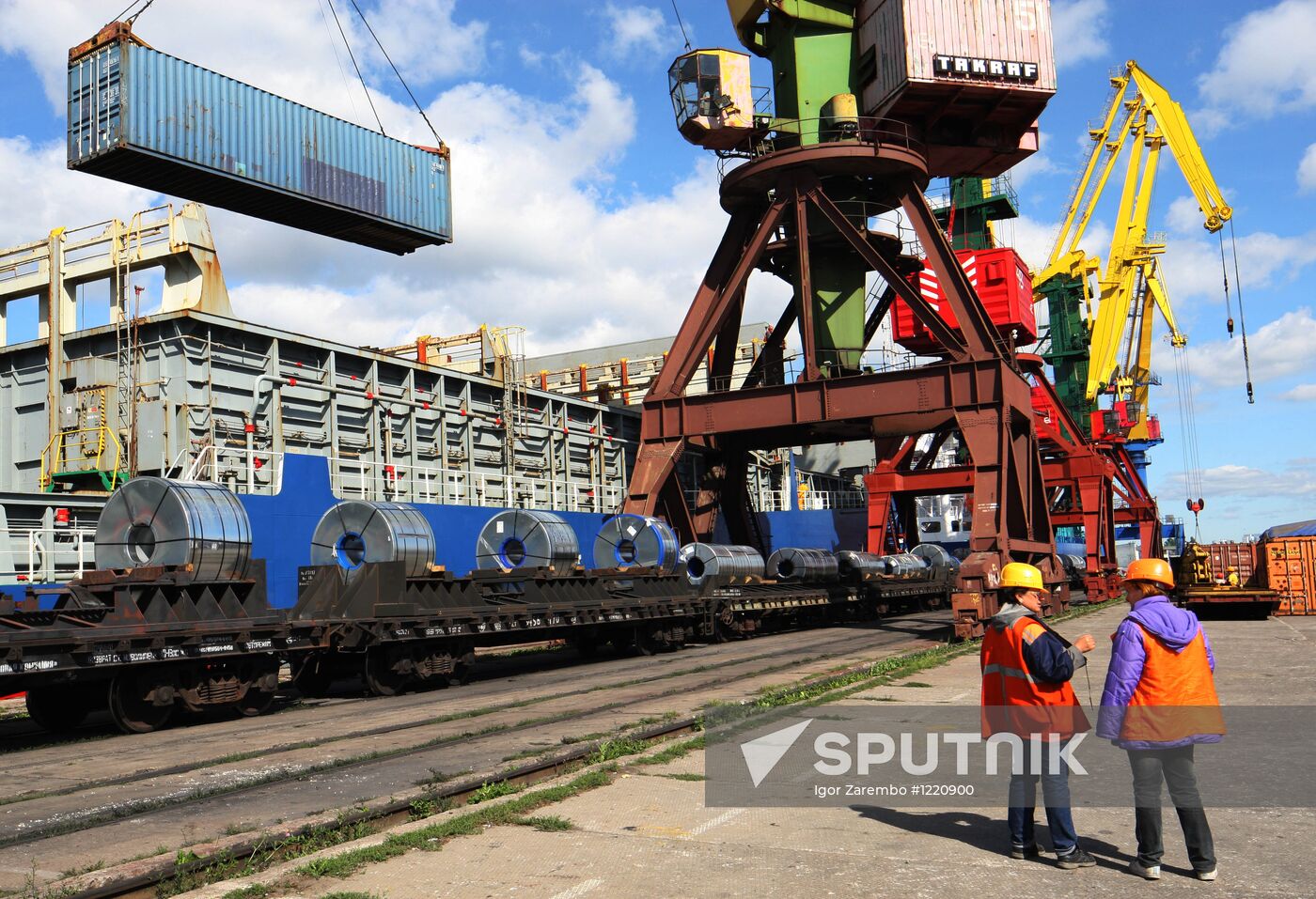 Container terminal at Kaliningrad commercial seaport
