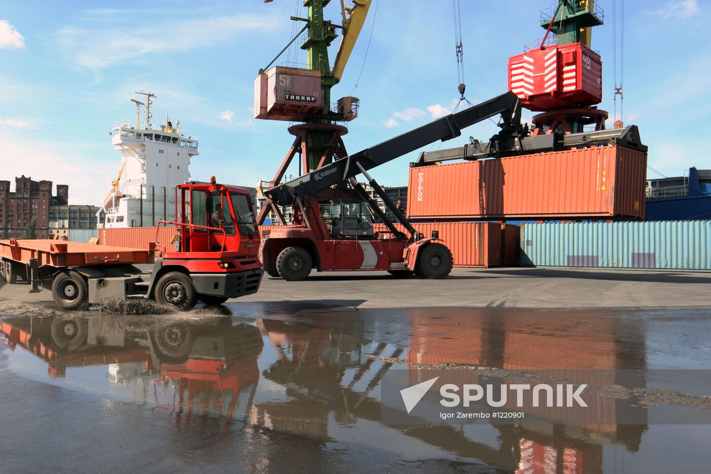 Container terminal at Kaliningrad seaport