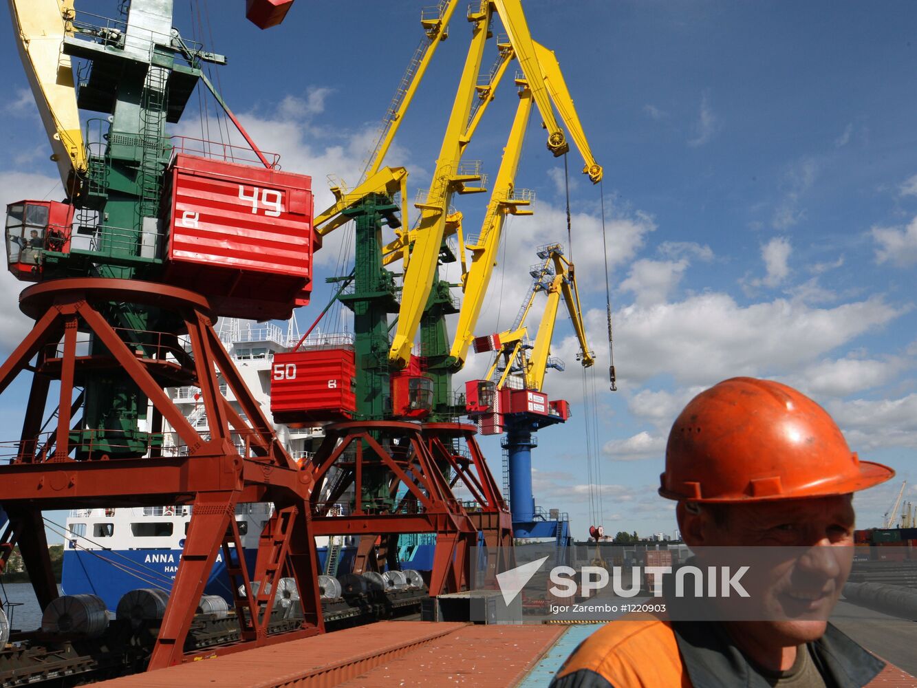 Container terminal at Kaliningrad seaport
