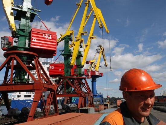 Container terminal at Kaliningrad seaport