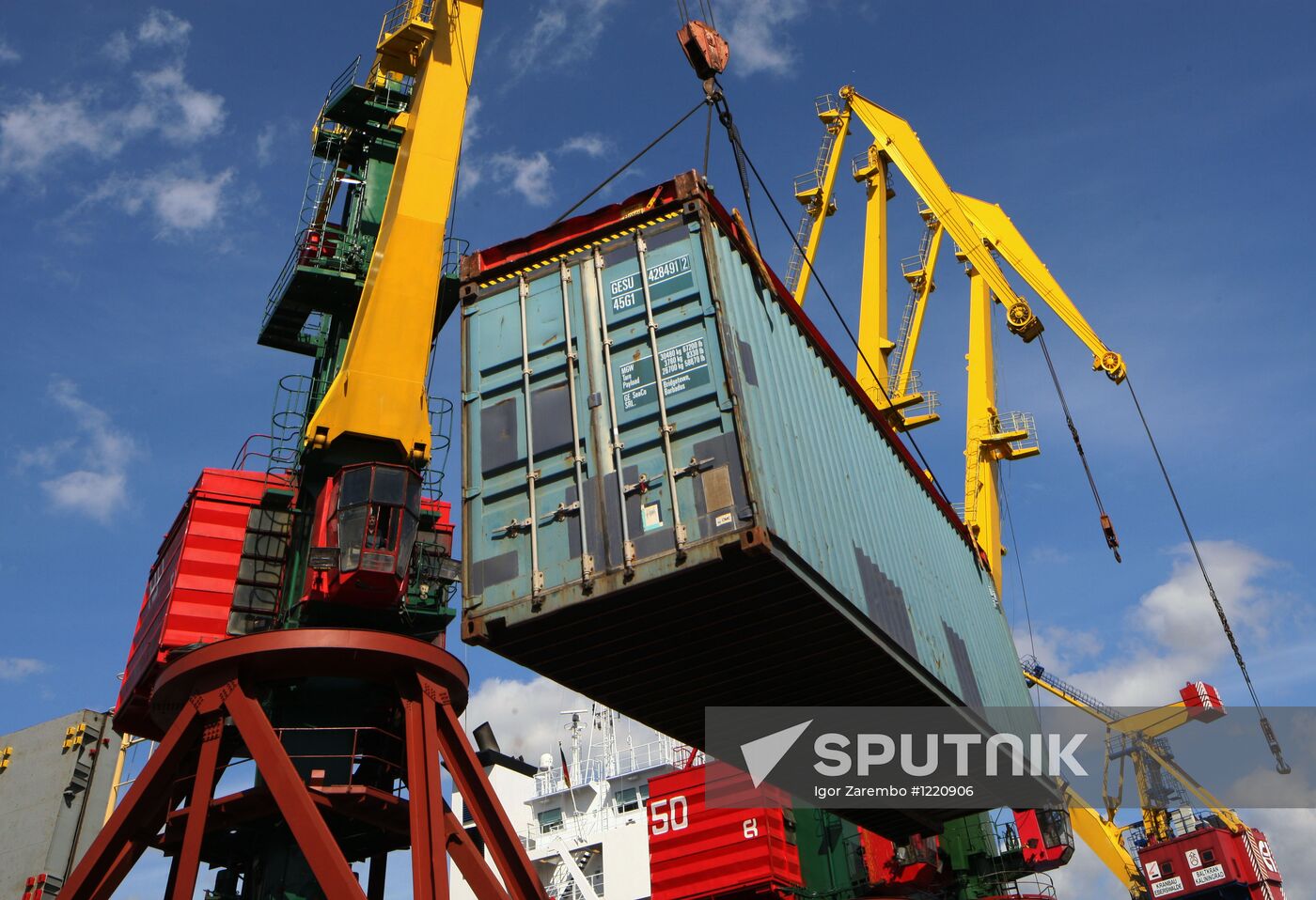 Container terminal at Kaliningrad seaport