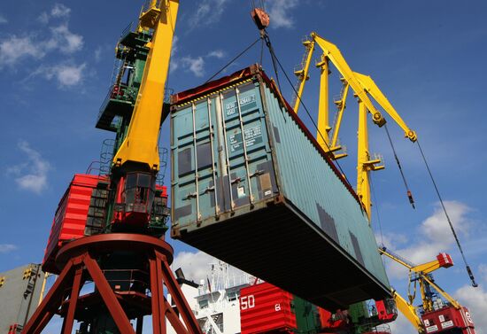 Container terminal at Kaliningrad seaport