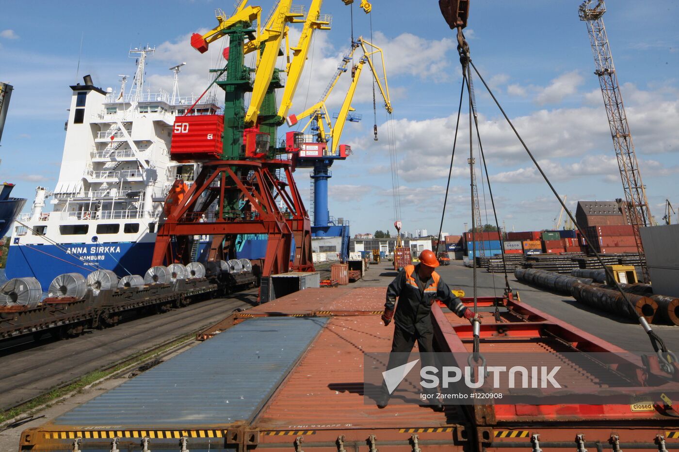 Container terminal at Kaliningrad seaport