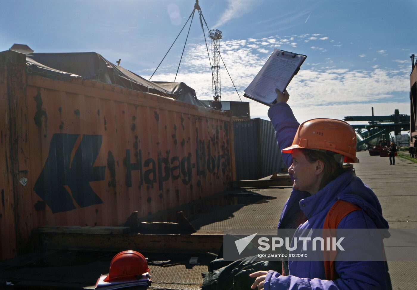 Container terminal at Kaliningrad seaport