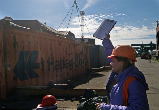 Container terminal at Kaliningrad seaport