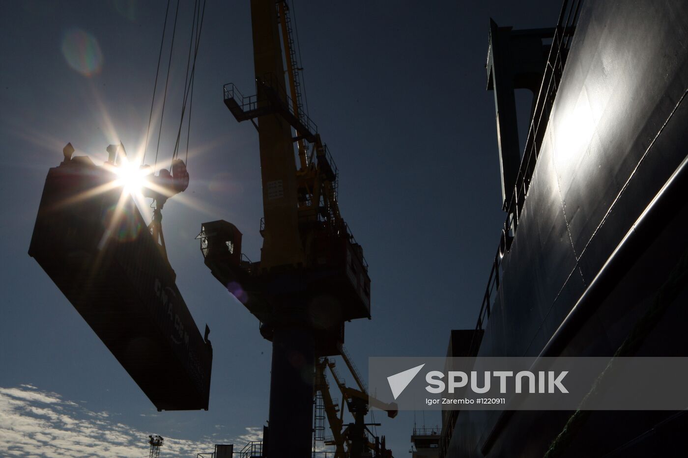 Container terminal at Kaliningrad seaport