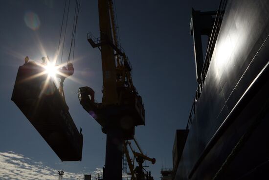 Container terminal at Kaliningrad seaport