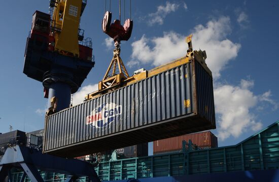 Container terminal at Kaliningrad seaport