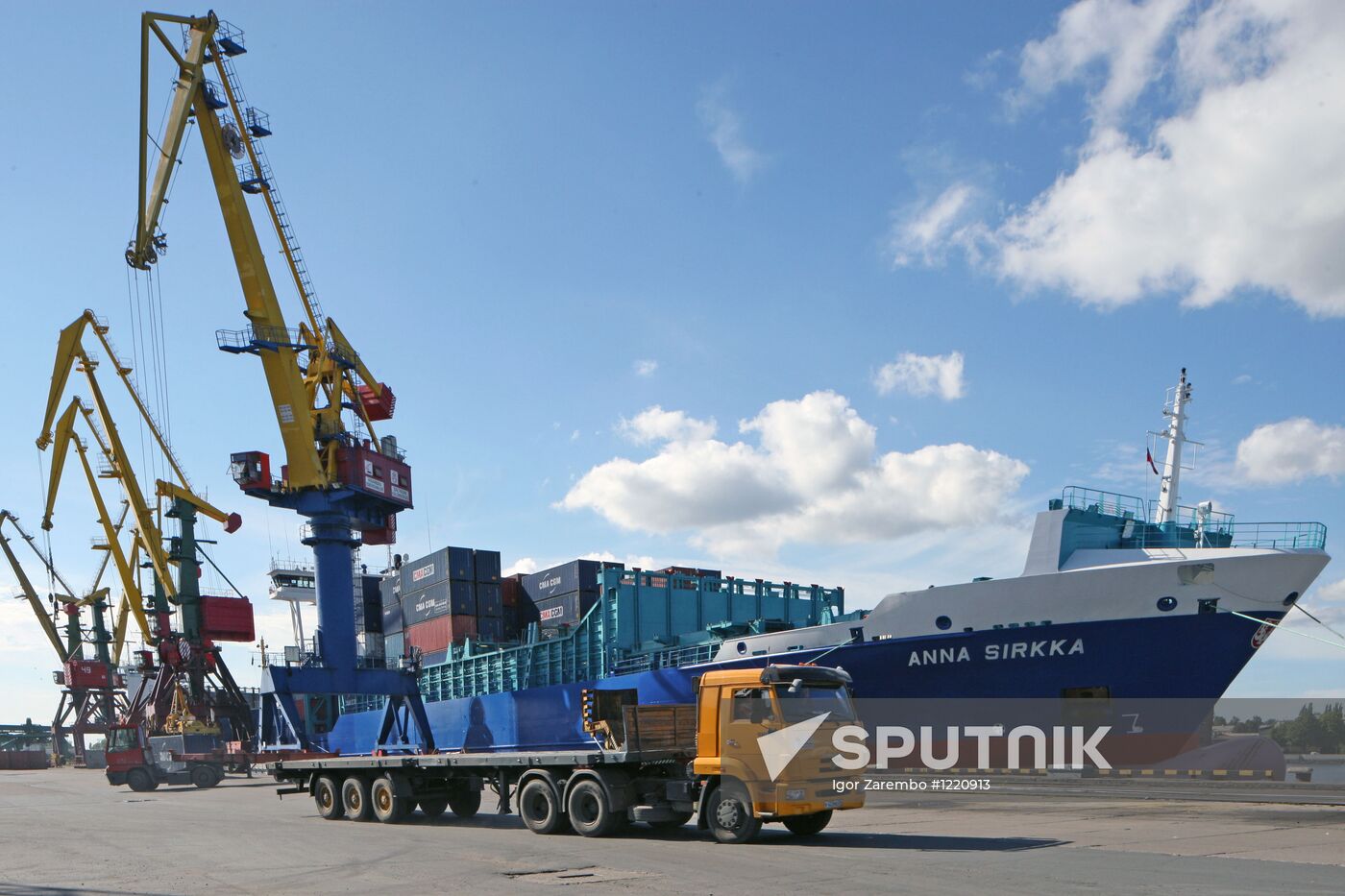 Container terminal at Kaliningrad seaport