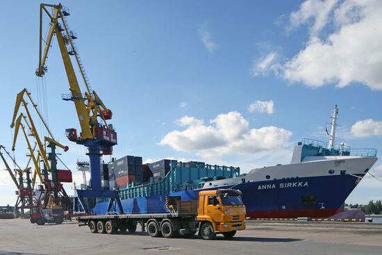 Container terminal at Kaliningrad seaport