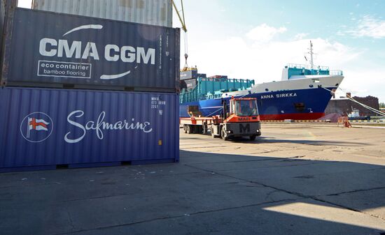 Container terminal at Kaliningrad seaport