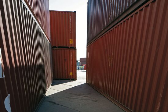 Container terminal at Kaliningrad seaport