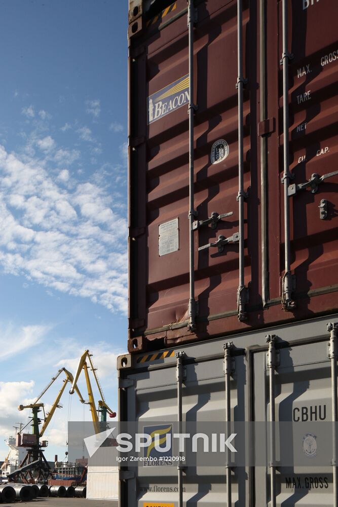 Container terminal at Kaliningrad seaport