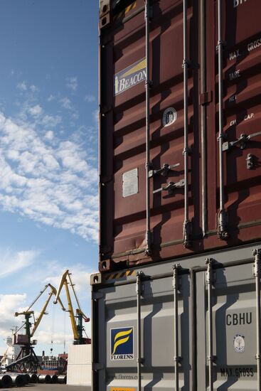 Container terminal at Kaliningrad seaport