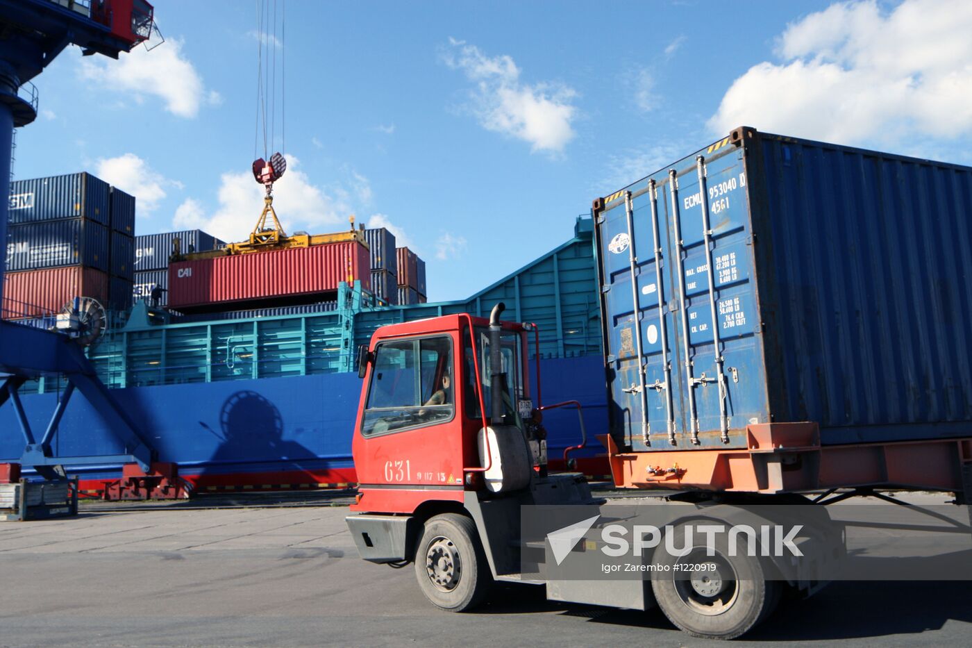 Container terminal at Kaliningrad seaport