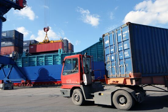 Container terminal at Kaliningrad seaport